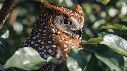 Enigmatic Owl in Greenery