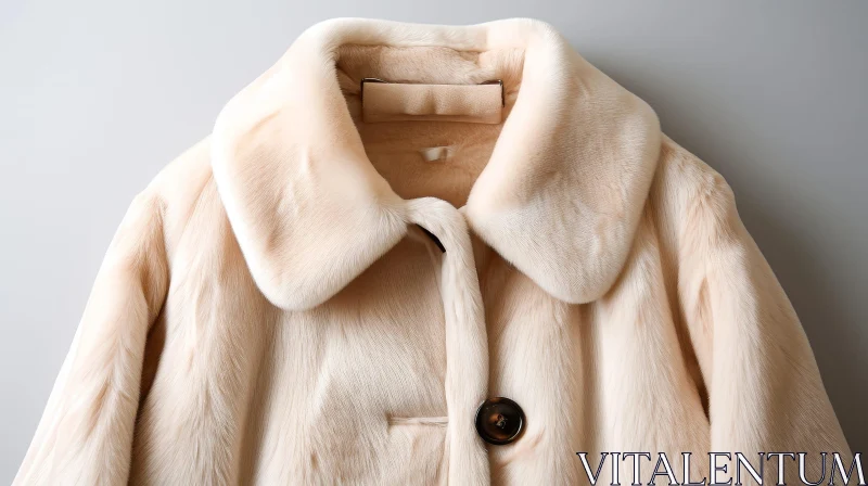 Exquisite White Fur Coat with a Large Collar - Fashion Statement AI Image