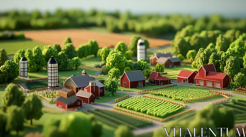 AI ART Idyllic Countryside Farm Landscape