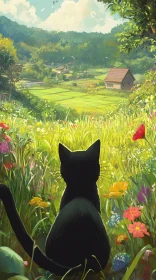 Cat Contemplating Landscape