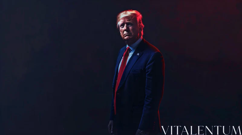 AI ART Portrait of Donald Trump in a Dark Background