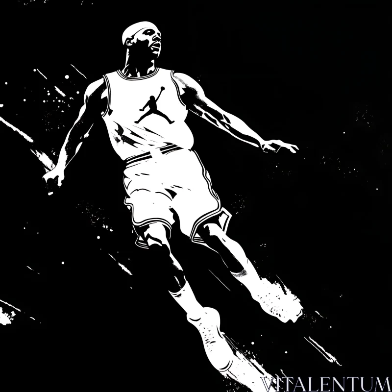 Black and White Athlete Art AI Image