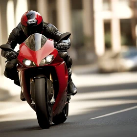 Sportbike Rider on Urban Road