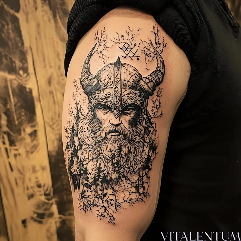 Viking Tattoo with Intricate Designs AI Image