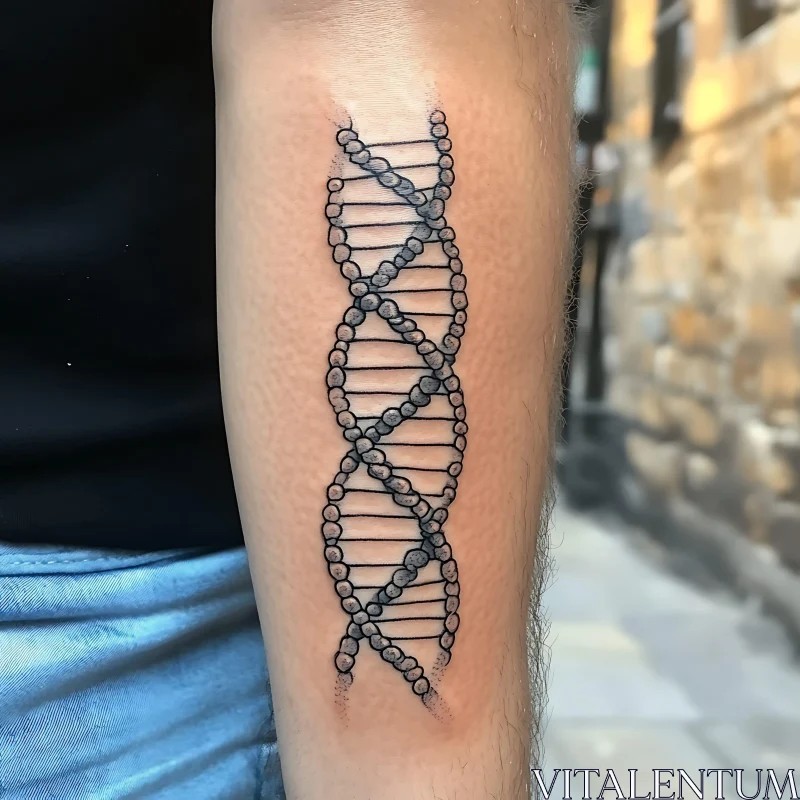 DNA Helix Forearm Tattoo Art AI Image