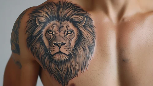 Incredible Lion Chest Tattoo