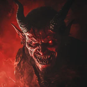 Red Eyed Demon with Horns