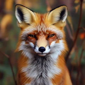 Intense Fox Gaze in Natural Habitat