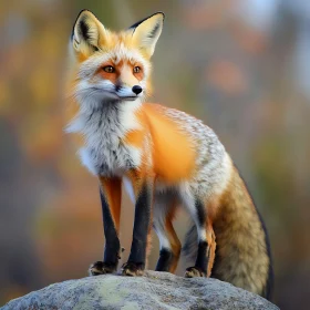 Elegant Fox on Rocky Perch