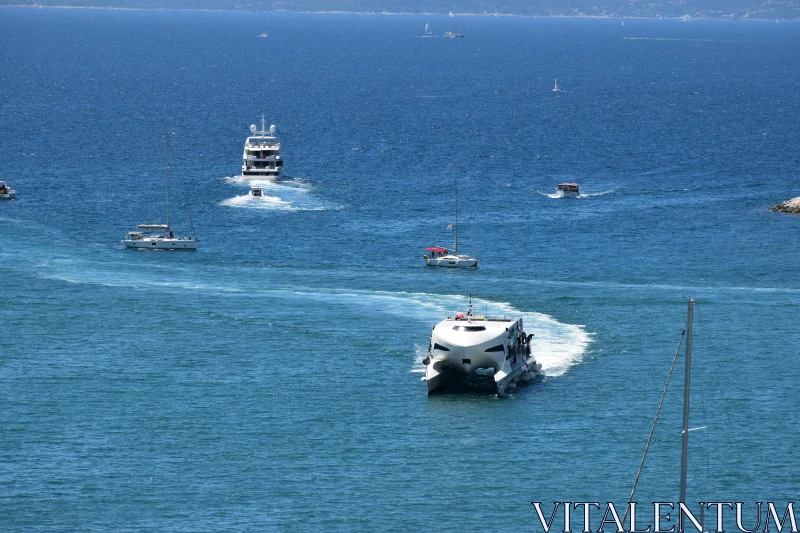 Nautical Fleet in Clear Blue Waters Free Stock Photo