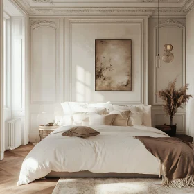 Neutral Bedroom with Classic Decor Elements