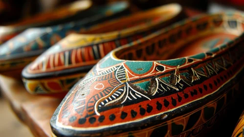 Hand-Painted Wooden Shoes with Unique Design