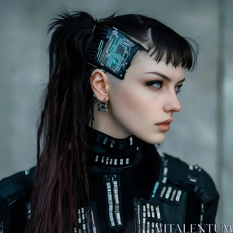 Profile of a Cyber Woman AI Image