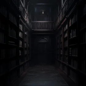 Antique Books and Shadows in Library