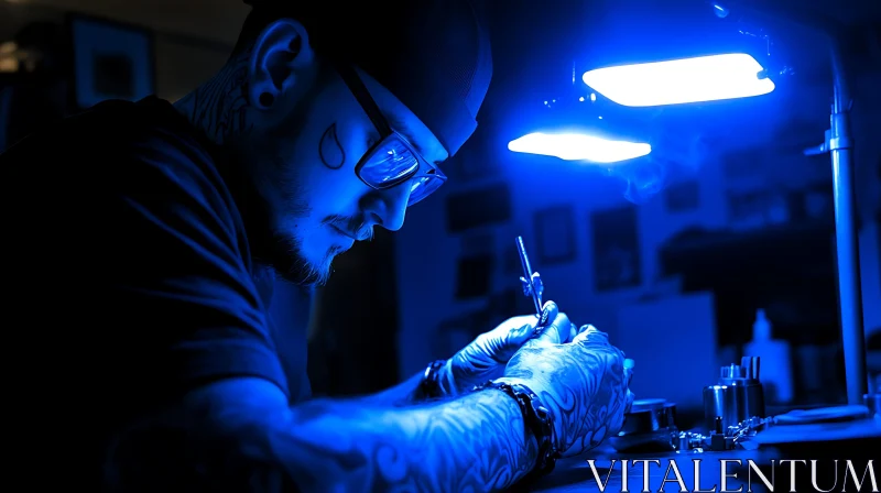 Tattoo Artist at Work AI Image