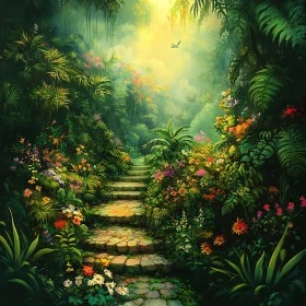 Lush Jungle Stairway