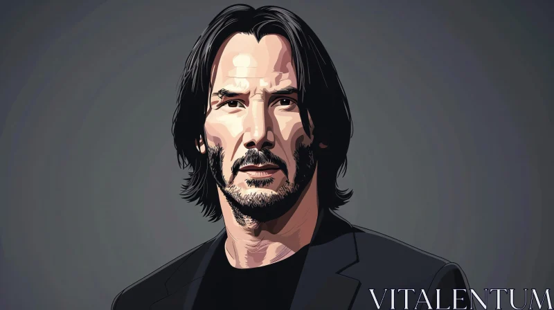 Keanu Reeves Abstract Portrait AI Image