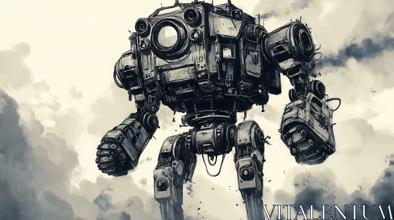 AI ART Giant Robot in the Mist