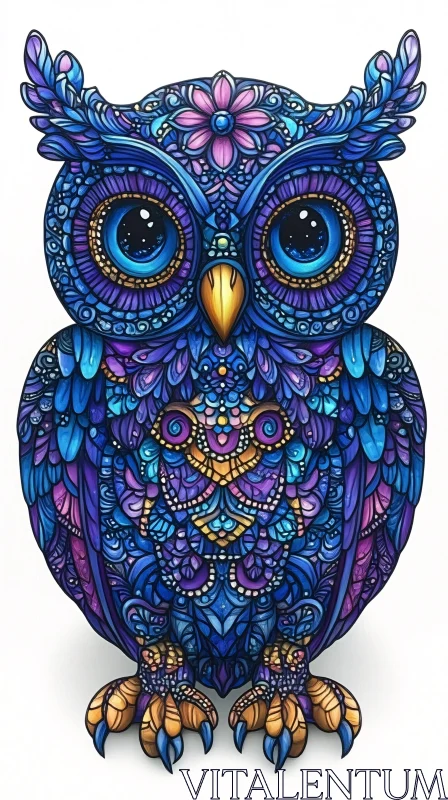 AI ART Decorative Owl Artwork