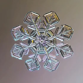 Detailed Snowflake Macro Photography