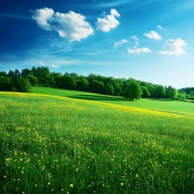 Summer Meadow with Yellow Flowers