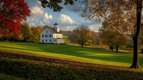 White House in the Autumn Landscape