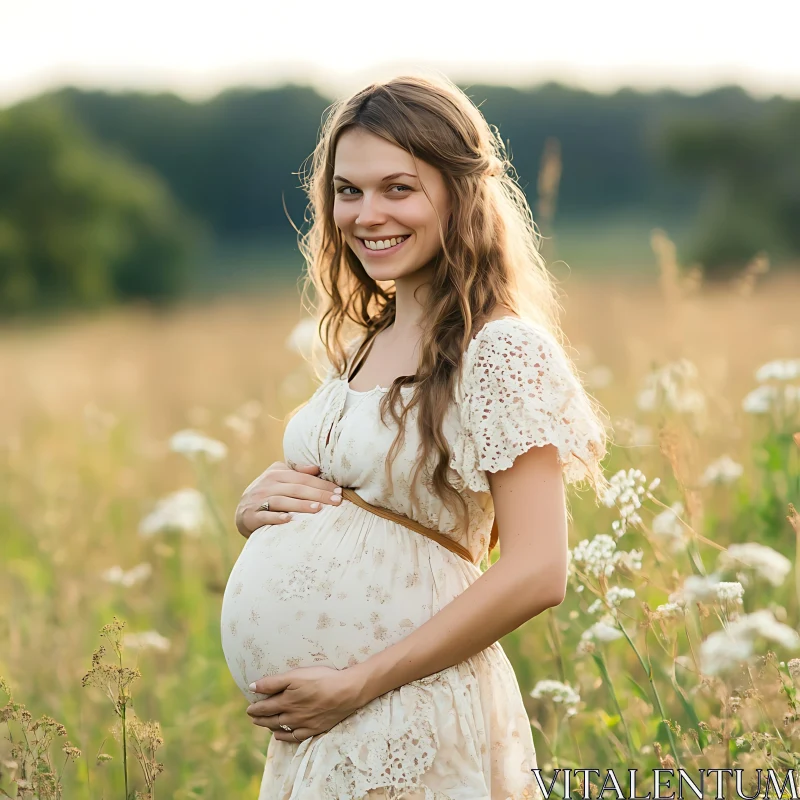 AI ART Expecting Mother in Natural Light