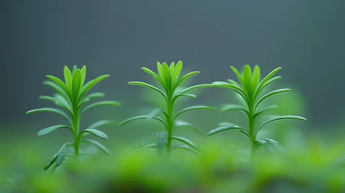 Young Green Plants Close-Up