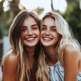 Two Friends Smiling Portrait