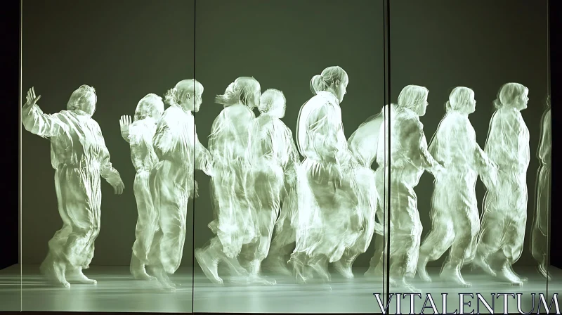 Ghostly Figures: A Study in Motion AI Image