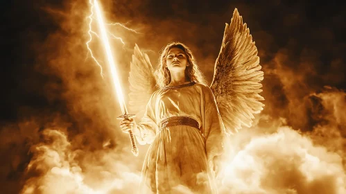 Guardian Angel with Lightning Sword