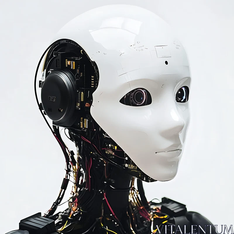 Humanoid Robot with Technological Intricacies AI Image