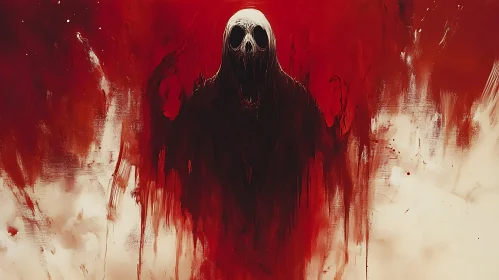 Crimson Specter: An Abstract Horror Portrait