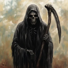 Dark Reaper with Scythe Illustration