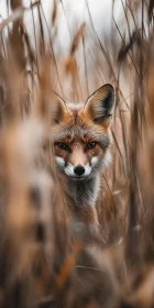 Fox Hidden in the Meadow