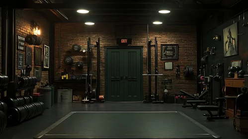 Retro Style Fitness Center with Brick Walls