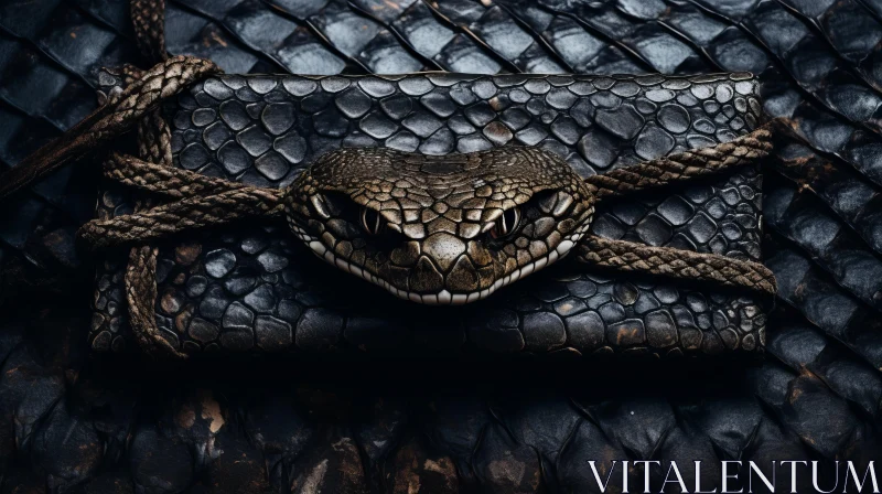 Dark Grey Snake Head Wrapped in Black Leather - Street Style Realism AI Image