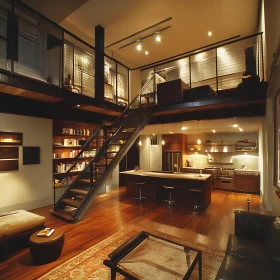 Contemporary Home Interior with Mezzanine