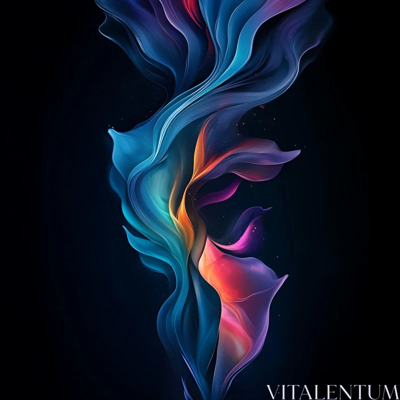 Colorful Swirling Abstract Composition AI Image