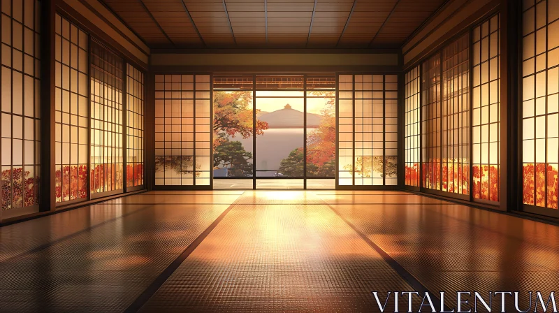 AI ART Tranquil Room with Traditional Design