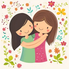 Floral Embrace: A Heartwarming Friendship