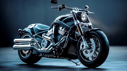 Sleek Motorcycle with Chrome Details