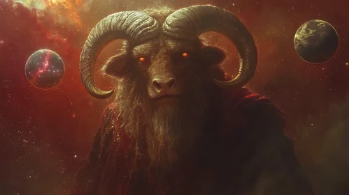 Celestial Minotaur with Fiery Gaze