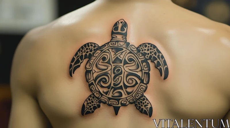 Intricate Turtle Tribal Tattoo Design AI Image