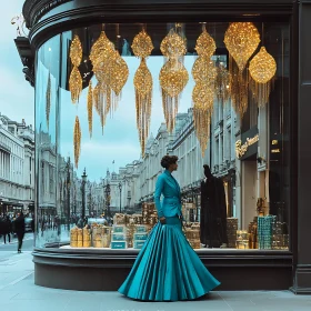 City Lights and Fashionable Dress