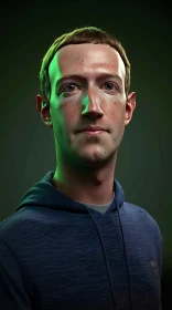 Detailed Portrait of Mark Zuckerberg