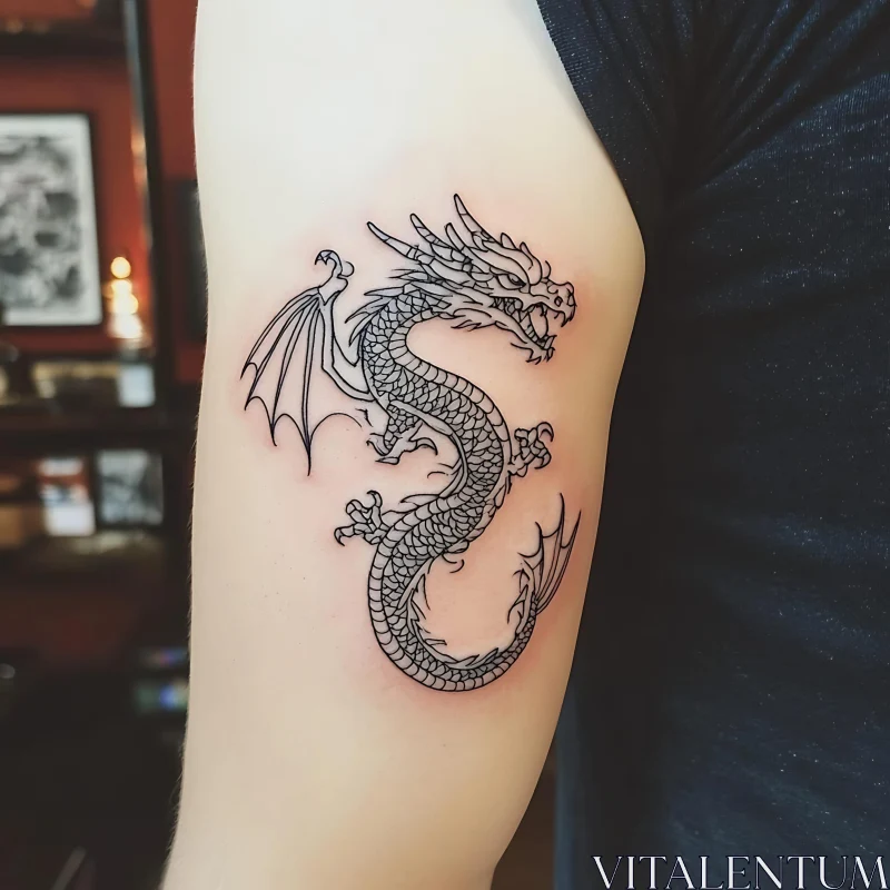 Dragon Tattoo on Arm AI Image