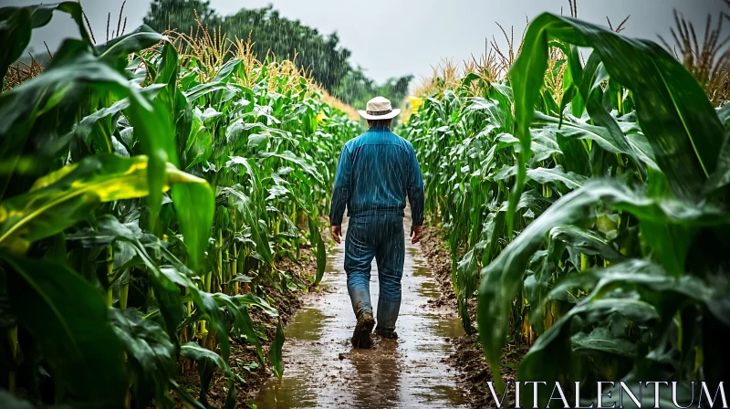 AI ART Rainy Day in the Cornfield