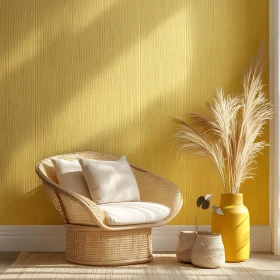 Cozy Interior with Wicker Furniture