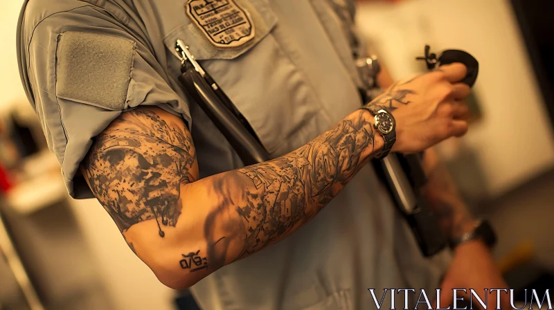 Detailed Tattoo Sleeve on Arm AI Image